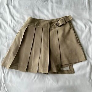 Tan Pleated Women's Skirt